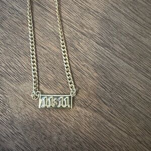 Gold Chain Necklace with 11:11 Pendant
